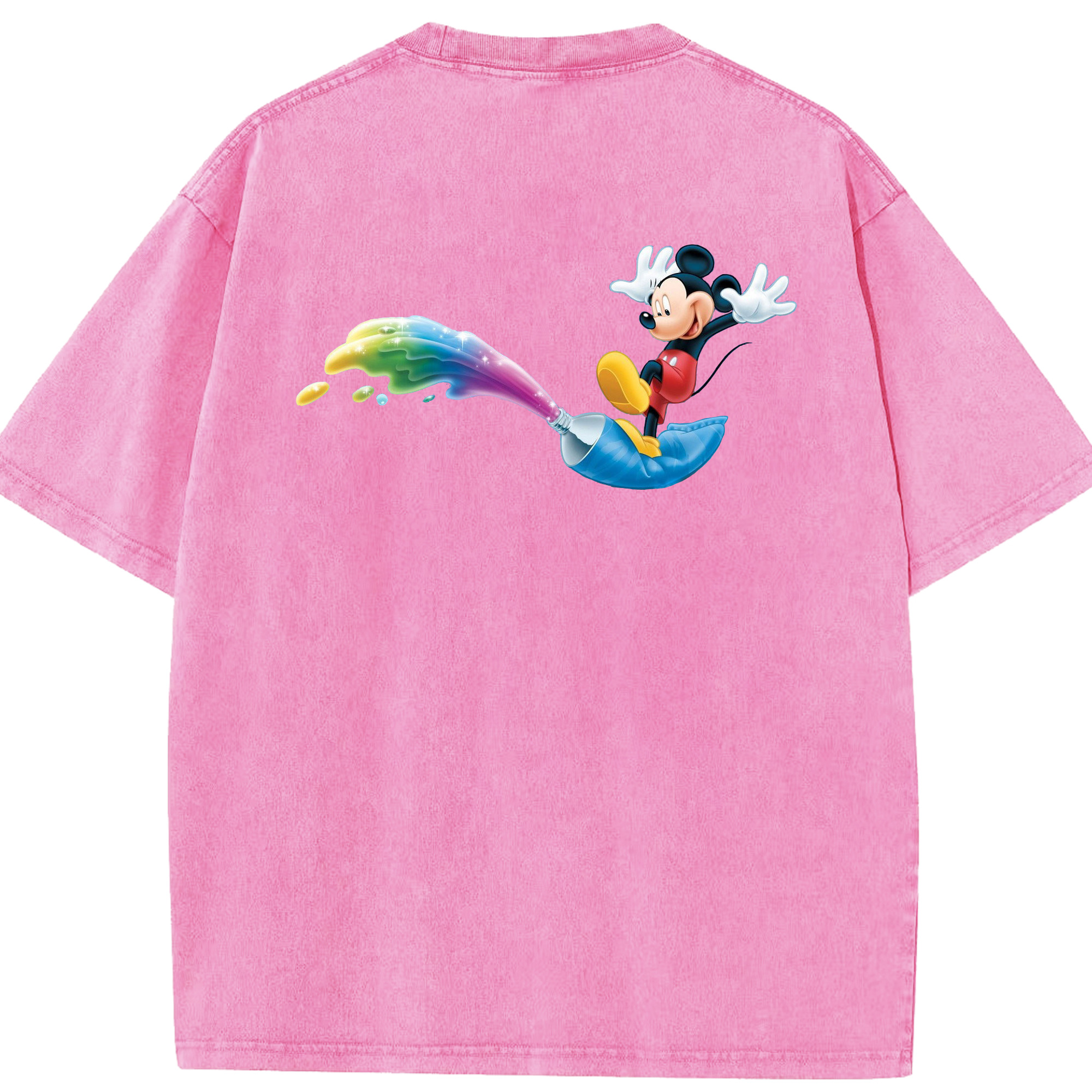 （画像用） ミッキーマウス Mickey Mouse 綿100% ヴィンテージ風 半袖Tシャツ（背面プリント）